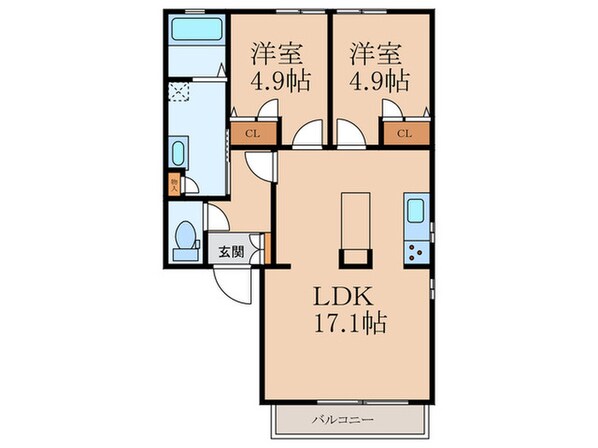 グリーンフィールド曽根Ｂの物件間取画像